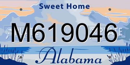 M619046 Alabama License Plate