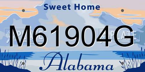 M61904G Alabama License Plate