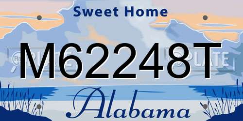 M62248T Alabama License Plate