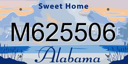 M625506 Alabama License Plate