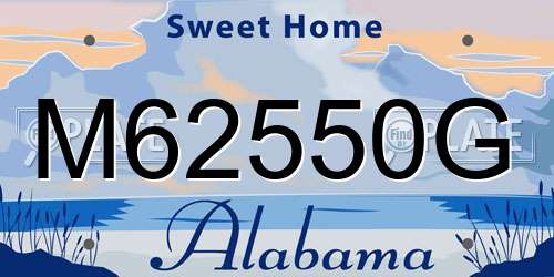 M62550G Alabama License Plate