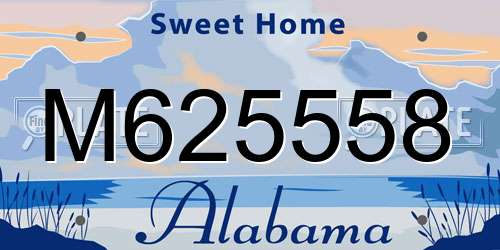 M625558 Alabama License Plate