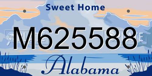 M625588 Alabama License Plate