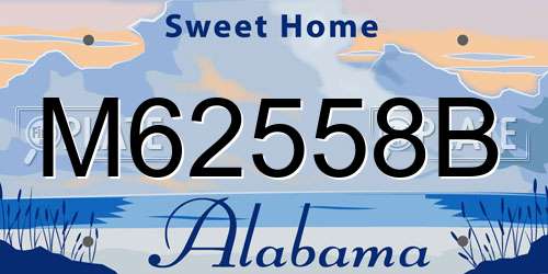 M62558B Alabama License Plate