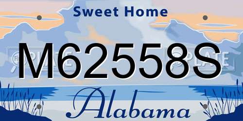 M62558S Alabama License Plate
