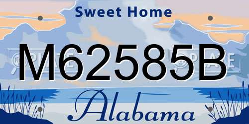 M62585B Alabama License Plate