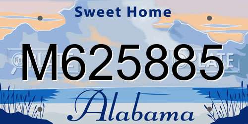 M625885 Alabama License Plate