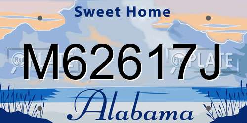 M62617J Alabama License Plate