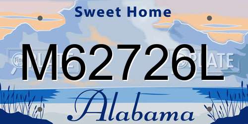M62726L Alabama License Plate