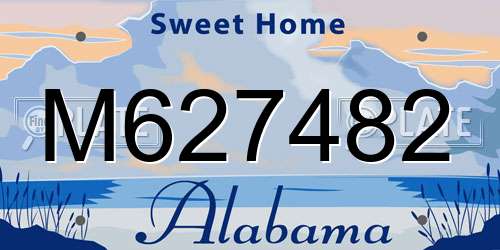 M627482 Alabama License Plate