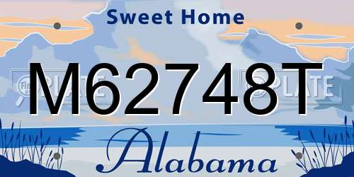 M62748T Alabama License Plate
