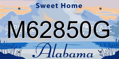 M62850G Alabama License Plate