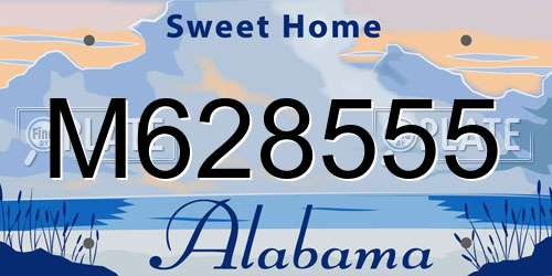 M628555 Alabama License Plate
