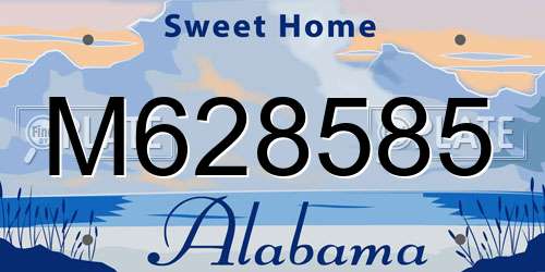 M628585 Alabama License Plate