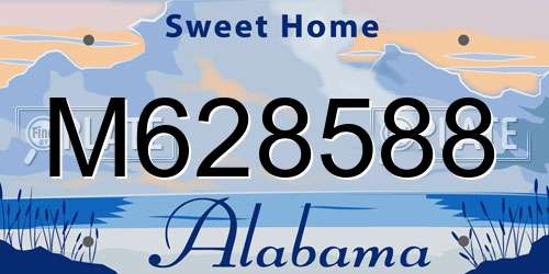 M628588 Alabama License Plate