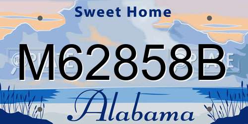 M62858B Alabama License Plate