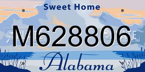 M628806 Alabama License Plate