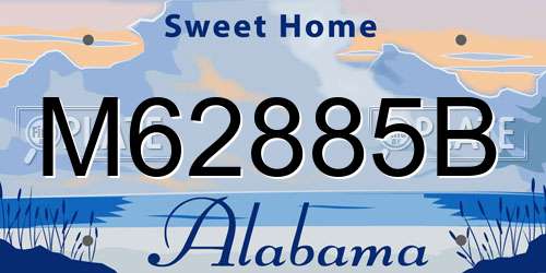 M62885B Alabama License Plate