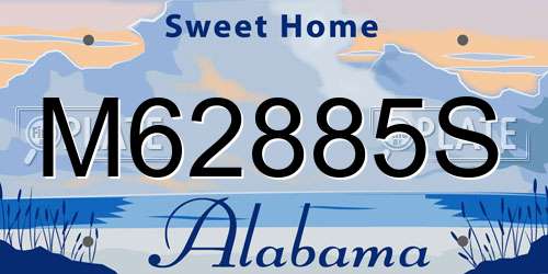 M62885S Alabama License Plate