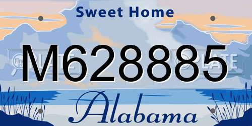 M628885 Alabama License Plate