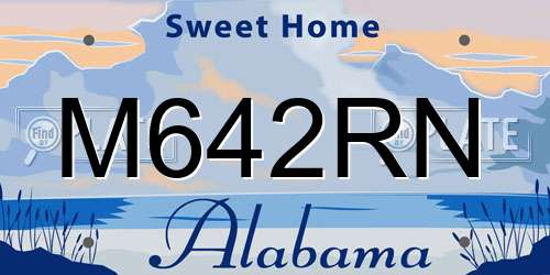 M642RN Alabama License Plate