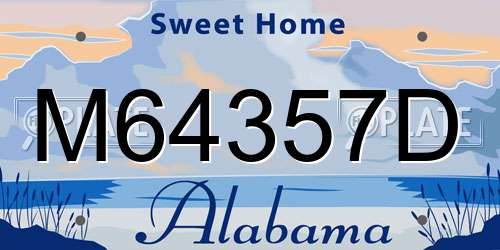 M64357D Alabama License Plate