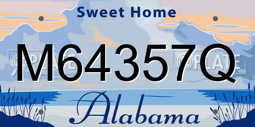M64357Q Alabama License Plate