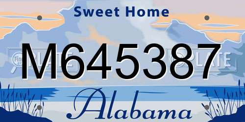 M645387 Alabama License Plate