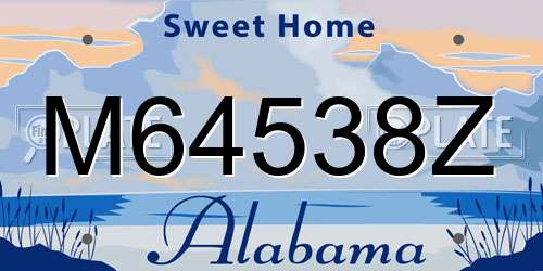 M64538Z Alabama License Plate