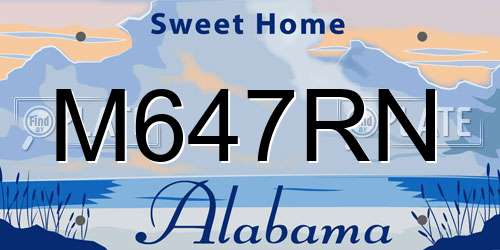 M647RN Alabama License Plate