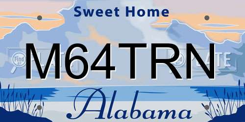 M64TRN Alabama License Plate