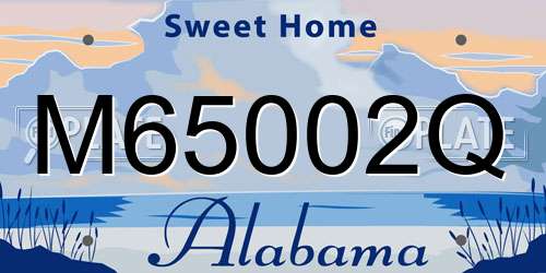 M65002Q Alabama License Plate