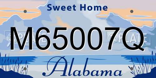 M65007Q Alabama License Plate