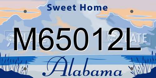 M65012L Alabama License Plate