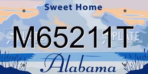 M65211T Alabama License Plate
