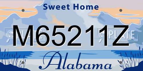 M65211Z Alabama License Plate