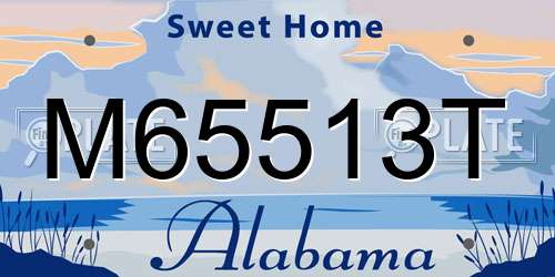 M65513T Alabama License Plate