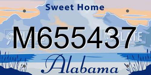 M655437 Alabama License Plate