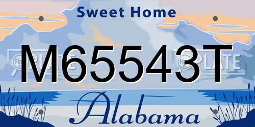 M65543T Alabama License Plate