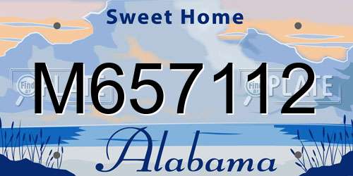 M657112 Alabama License Plate