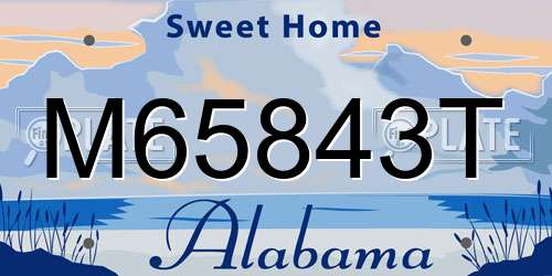 M65843T Alabama License Plate