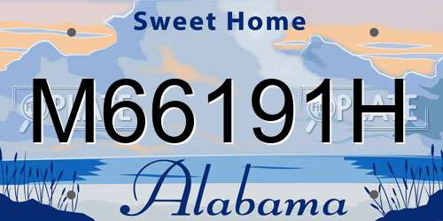 M66191H Alabama License Plate