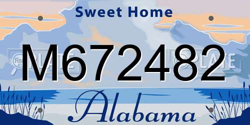 M672482 Alabama License Plate