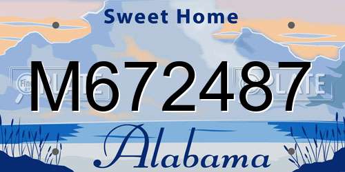 M672487 Alabama License Plate