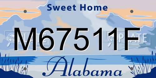 M67511F Alabama License Plate