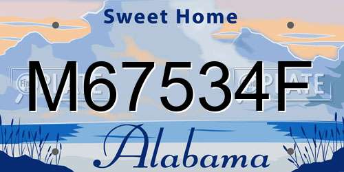 M67534F Alabama License Plate