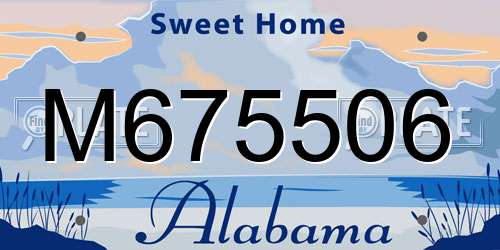 M675506 Alabama License Plate