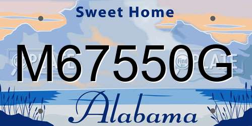 M67550G Alabama License Plate
