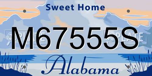 M67555S Alabama License Plate
