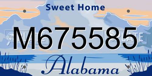 M675585 Alabama License Plate